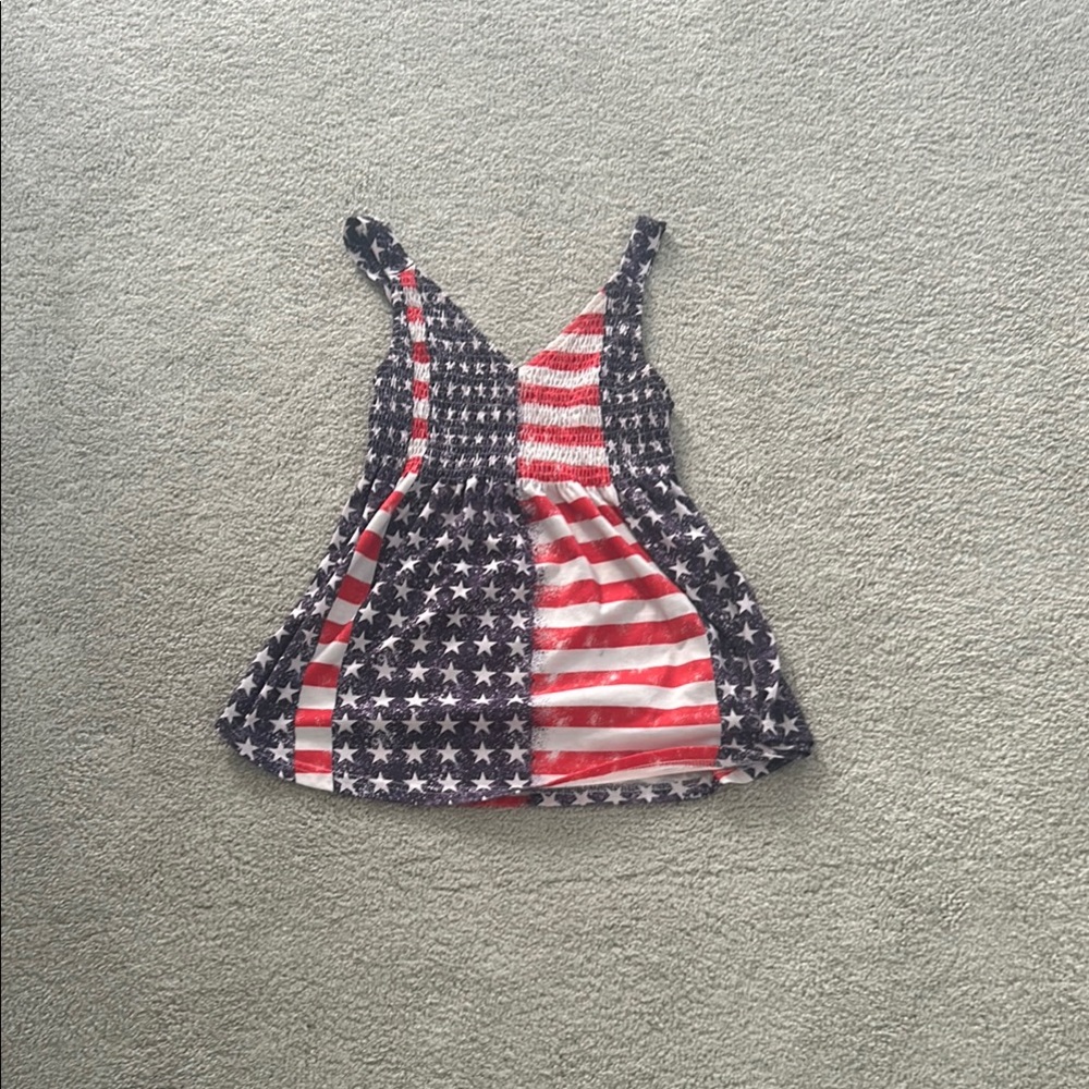Urban Outfitters Vintage Smocked Flag Tank Top